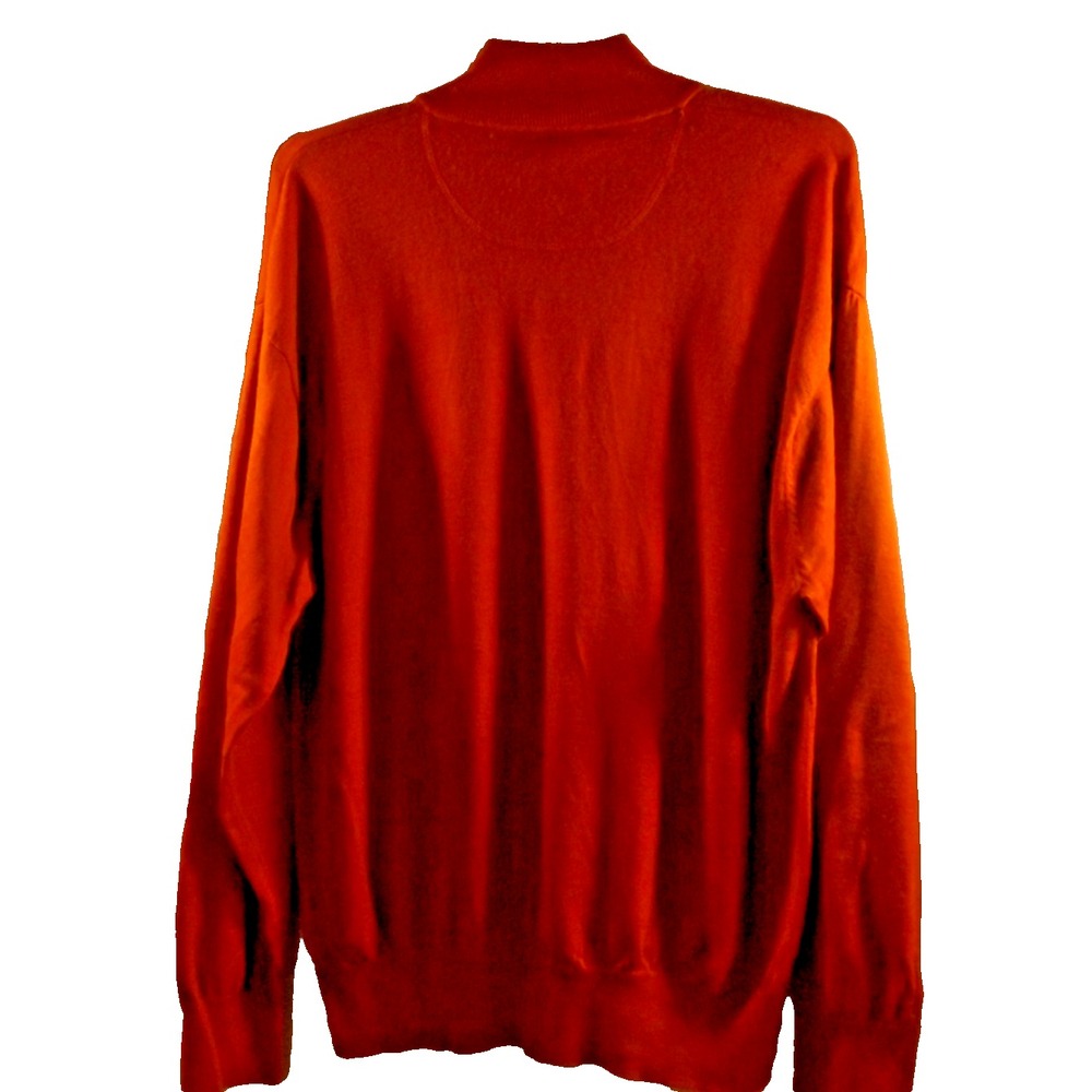 ORVIS  Mens Burnt Orange 100% Merino Wool Quarter Zip Sweater XXL - Picture 5 of 9